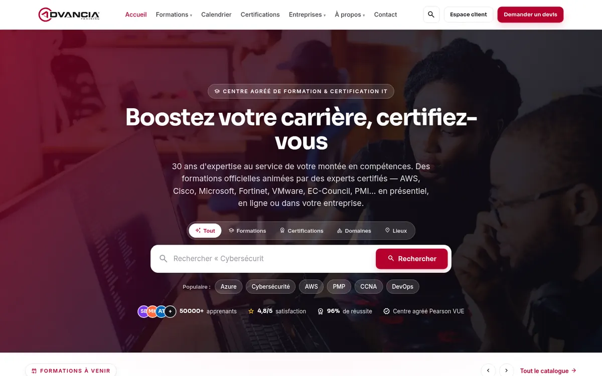 Aperçu du site Advancia