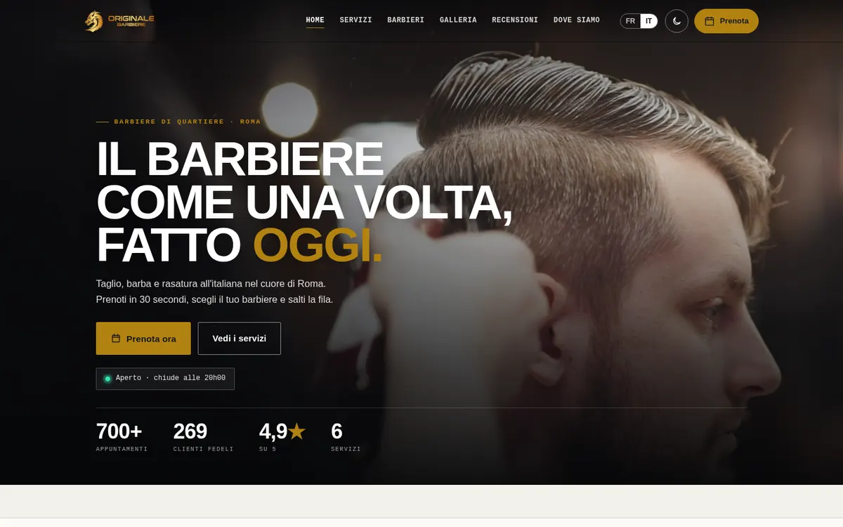 Aperçu du site Barberie Original